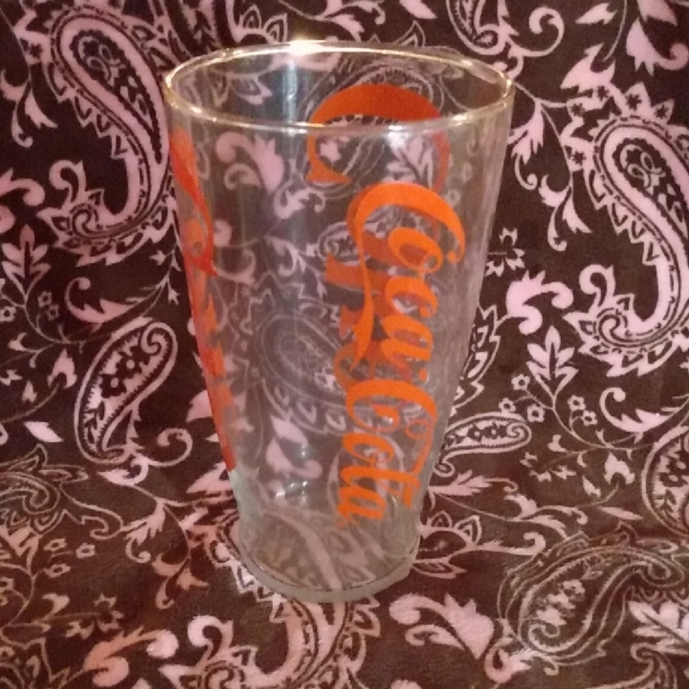 Coca-Cola Glass with Orange Logo